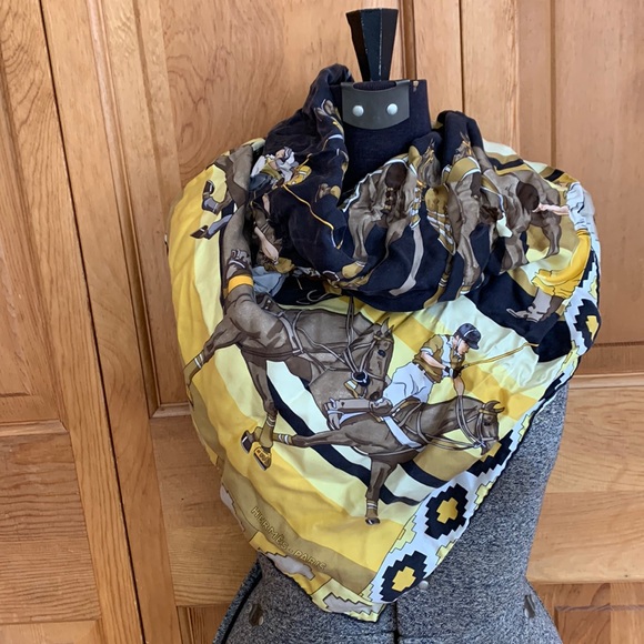 Hermes Accessories - HERMÈS SCARF. France “Les de polo” designer, Hubert de Watrigant